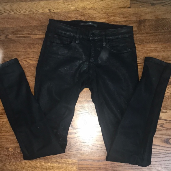 black waxed jeans
